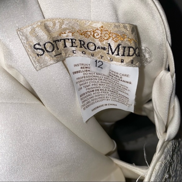 Sottero and Midgley Short Ivory Wedding Dress Size 12 Bride Bridal Gown - Picture 11 of 16